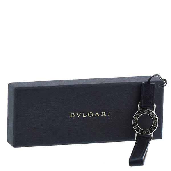 ブルガリ ストラップ ブラック シルバー レザー メタル レディース BVLGARI 【中古】