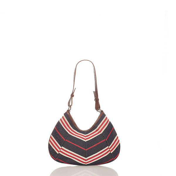 バーバリー ショルダーバッグ マルチカラー キャンバス レザー レディース BURBERRY 【中古】