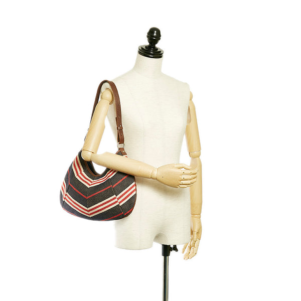 バーバリー ショルダーバッグ マルチカラー キャンバス レザー レディース BURBERRY 【中古】