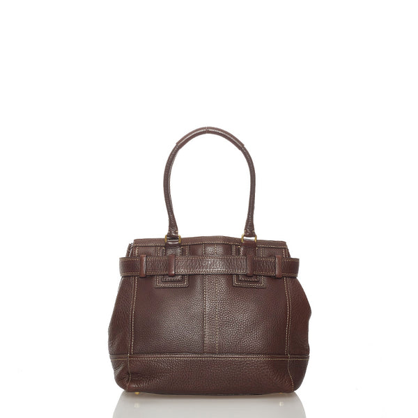 コーチ 10214 ブラウン レザー トートバッグ レディース COACH 【中古】