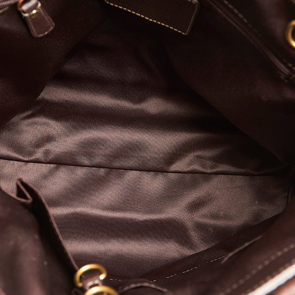 コーチ 10214 ブラウン レザー トートバッグ レディース COACH 【中古】