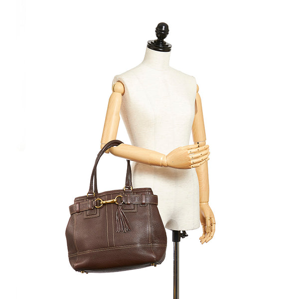 コーチ 10214 ブラウン レザー トートバッグ レディース COACH 【中古】