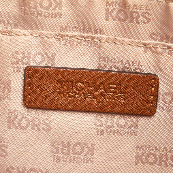 マイケルコース ホワイト ブラウン PVC レザー トートバッグ レディース Michael Kors 【中古】