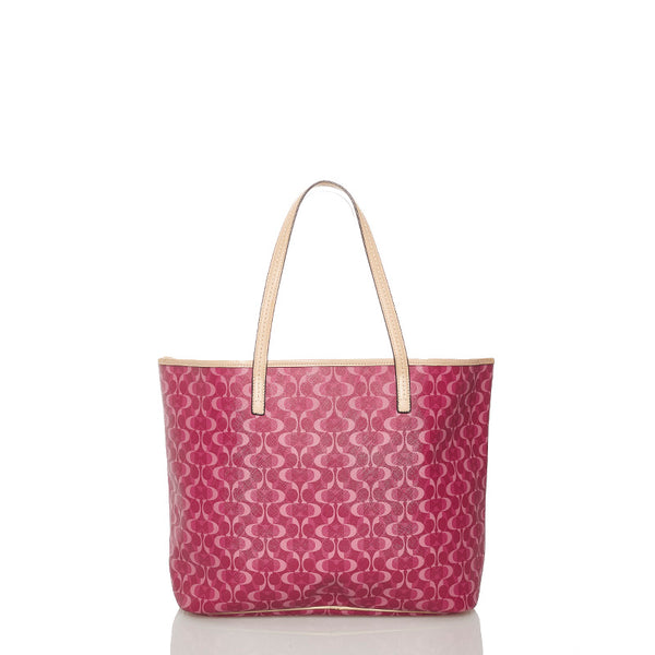 コーチ ミニシグネチャー トートバッグ F25673 ピンク PVC レザー レディース COACH 【中古】