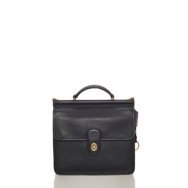 コーチ ブラック レザー ハンドバッグ ショルダーバッグ２WAY レディース COACH 【中古】