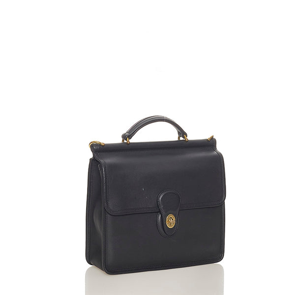 コーチ ブラック レザー ハンドバッグ ショルダーバッグ２WAY レディース COACH 【中古】