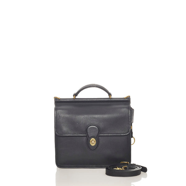 コーチ ブラック レザー ハンドバッグ ショルダーバッグ２WAY レディース COACH 【中古】