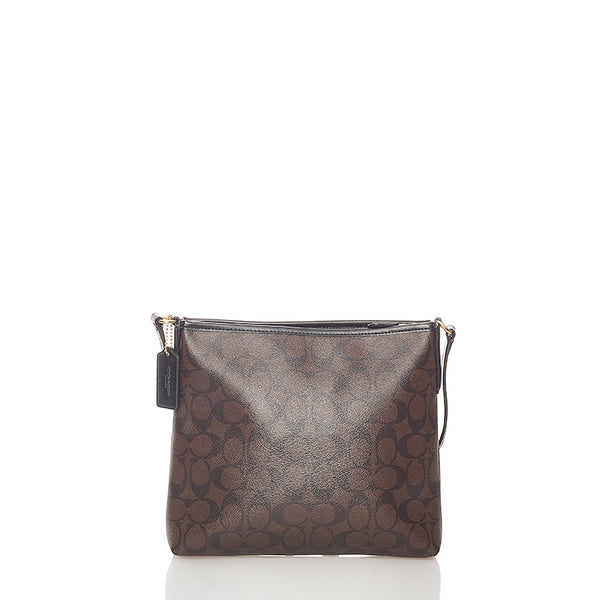 コーチ シグネチャー F29210 ブラウン PVC レザー ショルダーバッグ レディース COACH 【中古】