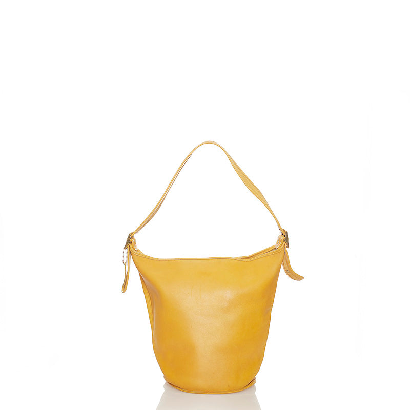 コーチ イエロー レザー ショルダーバッグ レディース COACH 【中古】