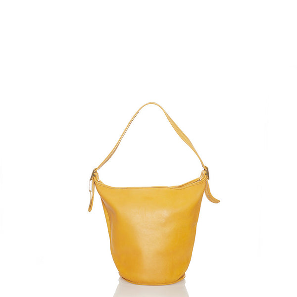 コーチ イエロー レザー ショルダーバッグ レディース COACH 【中古】