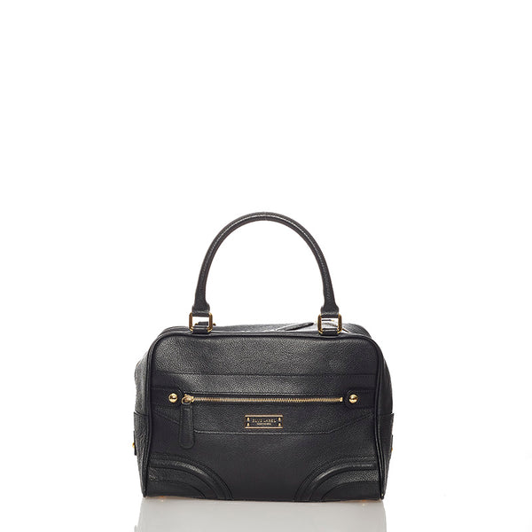 バーバリー ブルーレーベルクレストブリッジ ブラック レザー ハンドバッグ レディース BURBERRY 【中古】