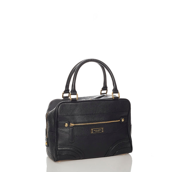 バーバリー ブルーレーベルクレストブリッジ ブラック レザー ハンドバッグ レディース BURBERRY 【中古】