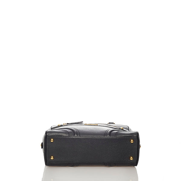 バーバリー ブルーレーベルクレストブリッジ ブラック レザー ハンドバッグ レディース BURBERRY 【中古】