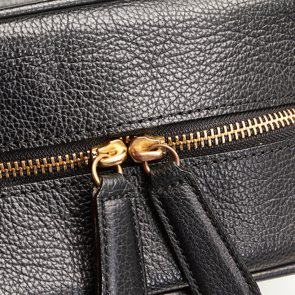 バーバリー ブルーレーベルクレストブリッジ ブラック レザー ハンドバッグ レディース BURBERRY 【中古】