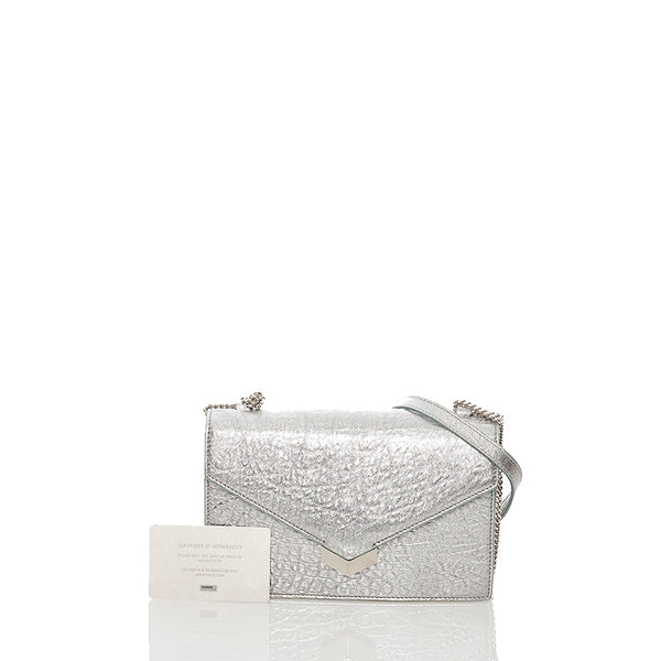 ジミーチュウ チェーン ショルダーバッグ シルバー レザー レディース JIMMY CHOO 【中古】