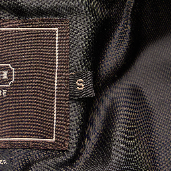 コーチ ブラック レザー ステンカラーコート メンズ COACH 【中古】