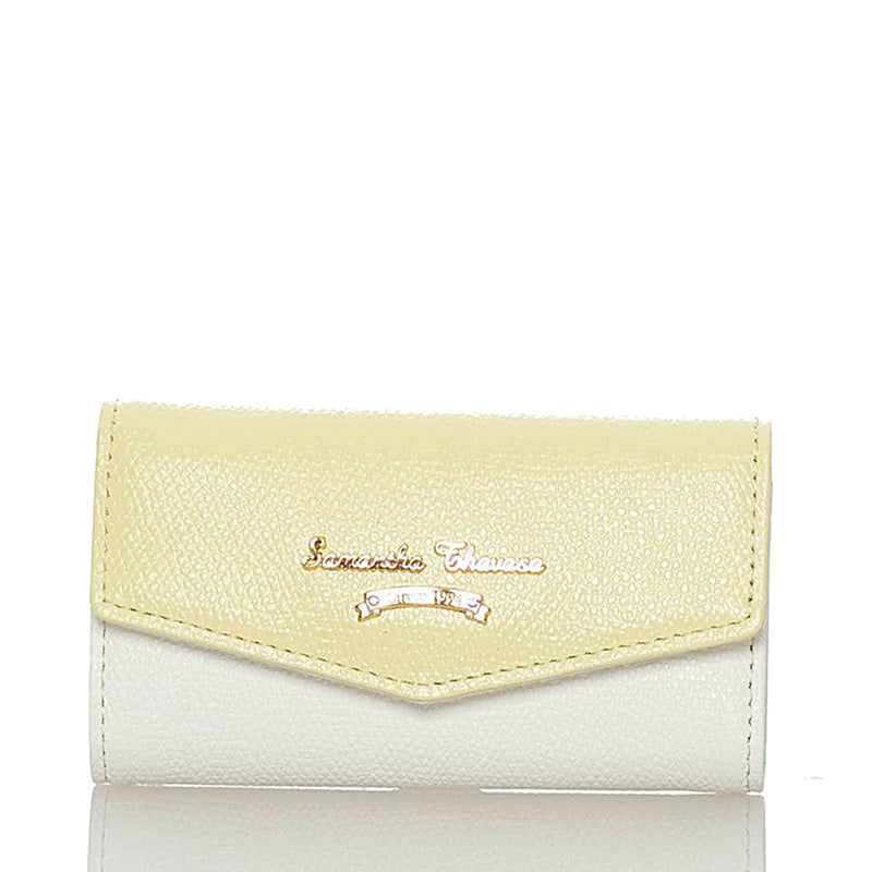 サマンサタバサ キーケース イエロー ホワイト レザー レディース Samantha Thavasa 【中古】