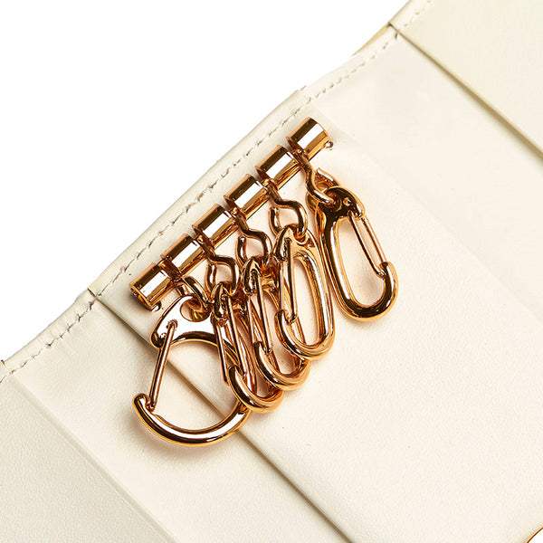 サマンサタバサ キーケース イエロー ホワイト レザー レディース Samantha Thavasa 【中古】