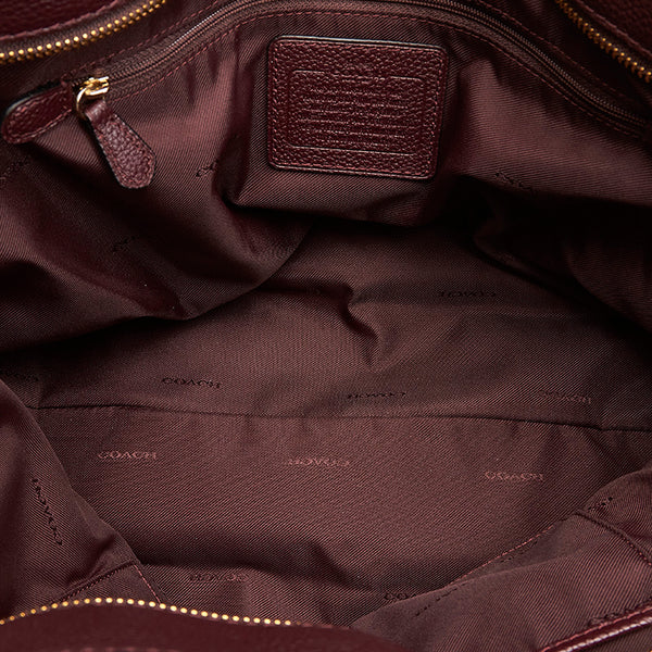 コーチ 56830 ワインレッド レザー チェーン トートバッグ レディース COACH 【中古】