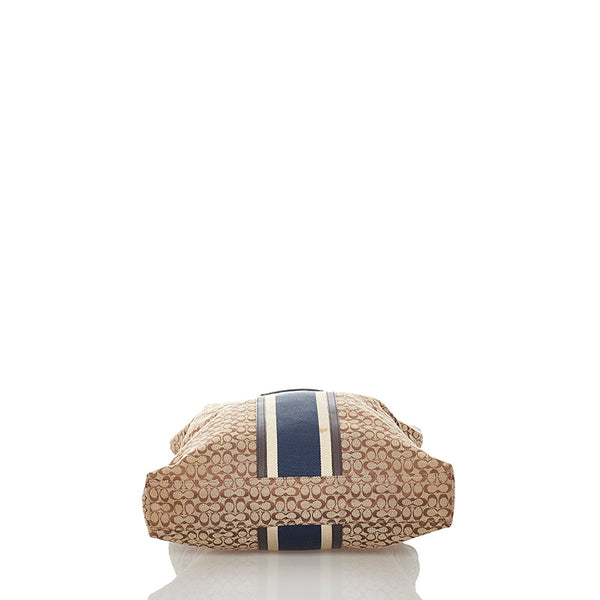 コーチ シグネチャー F70773 ブラウン ベージュ キャンバス レザー トートバッグ ショルダーバッグ 2WAY レディース COACH 【中古】