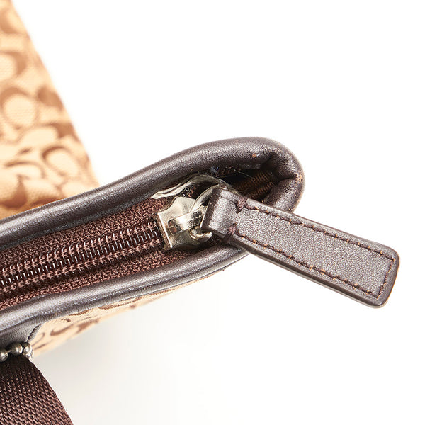 コーチ シグネチャー F70773 ブラウン ベージュ キャンバス レザー トートバッグ ショルダーバッグ 2WAY レディース COACH 【中古】