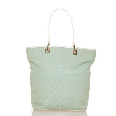 グッチ GGキャンバス 002 1098 ミントグリーン キャンバス トートバッグ レディース GUCCI 【中古】