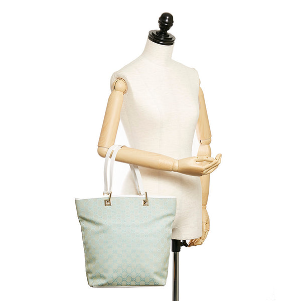 グッチ GGキャンバス 002 1098 ミントグリーン キャンバス トートバッグ レディース GUCCI 【中古】