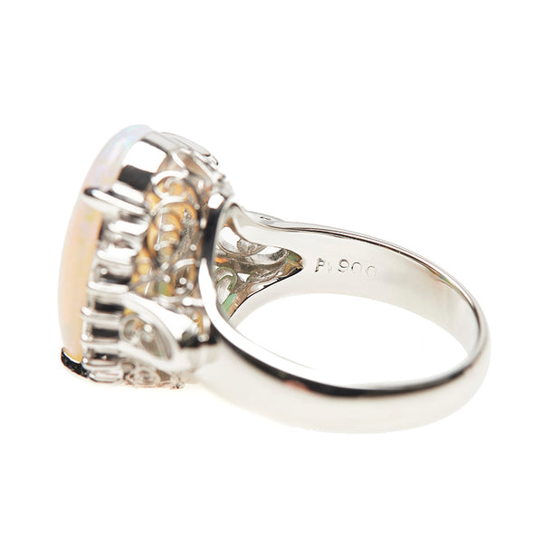 Pt900 プラチナ オパール4.60ct ダイヤ0.27ct リング 指輪 レディース 11.5号 【中古】