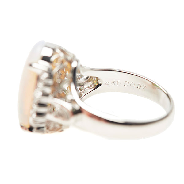 Pt900 プラチナ オパール4.60ct ダイヤ0.27ct リング 指輪 レディース 11.5号 【中古】