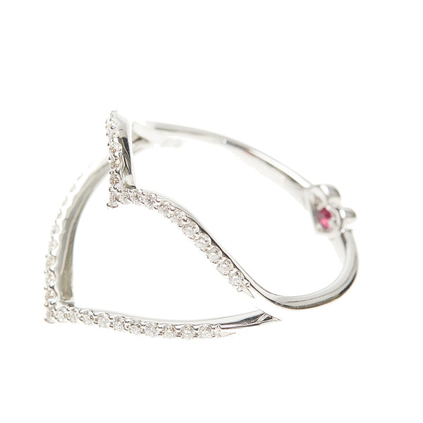 スタージュエリー K18 ゴールド ダイヤ0.18ct ルビー リング 指輪  STAR JEWELRY 13号 【中古】