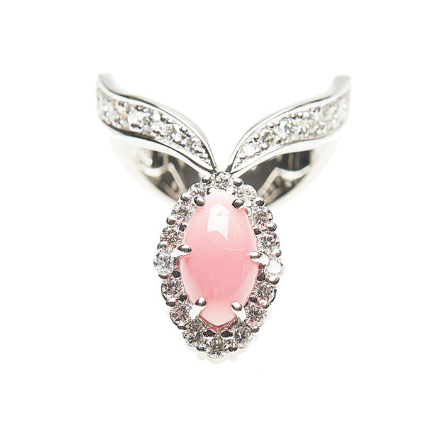 Pt900 プラチナ コンクパール2.94ct ダイヤ0.88ct リング 指輪 レディース 14.5号 【中古】