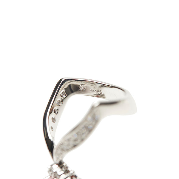 Pt900 プラチナ コンクパール2.94ct ダイヤ0.88ct リング 指輪 レディース 14.5号 【中古】