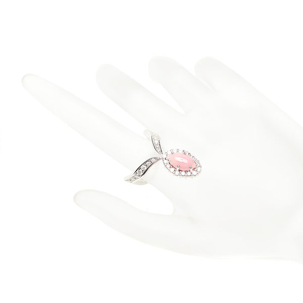 Pt900 プラチナ コンクパール2.94ct ダイヤ0.88ct リング 指輪 レディース 14.5号 【中古】