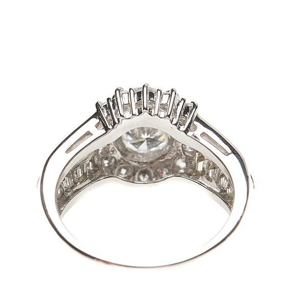 Pt900 プラチナ ダイヤ1.22ct ダイヤ1.10ct リング 指輪 レディース 10号 【中古】