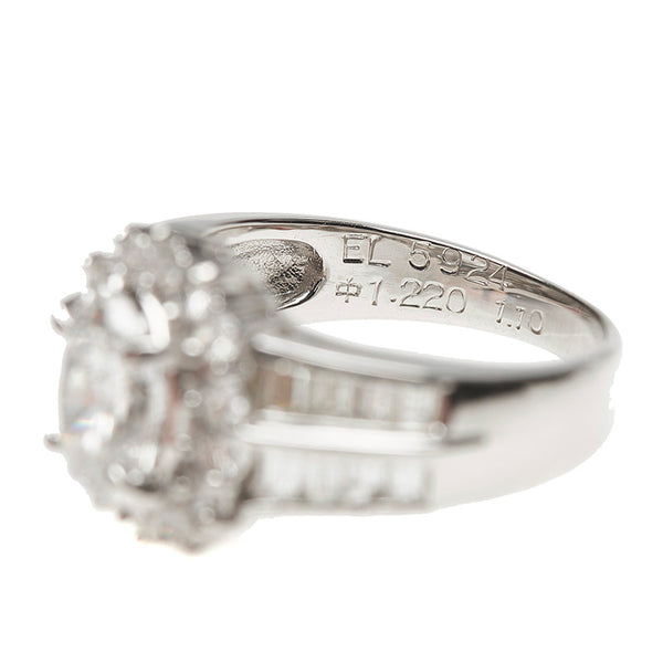 Pt900 プラチナ ダイヤ1.22ct ダイヤ1.10ct リング 指輪 レディース 10号 【中古】