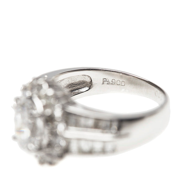 Pt900 プラチナ ダイヤ1.22ct ダイヤ1.10ct リング 指輪 レディース 10号 【中古】