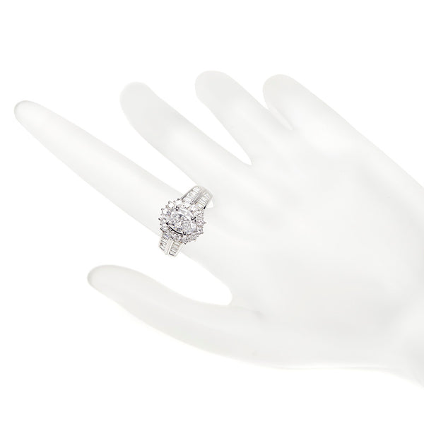 Pt900 プラチナ ダイヤ1.22ct ダイヤ1.10ct リング 指輪 レディース 10号 【中古】