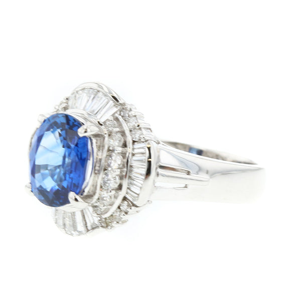 Pt900 プラチナ サファイア2.45ct ダイヤ0.69ct リング 指輪 レディース 12号 【中古】