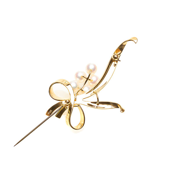 ミキモト K18YG イエローゴールド アコヤパール6.3～7mm ブローチ レディース MIKIMOTO 【中古】