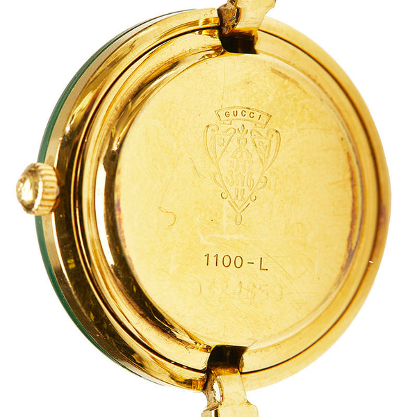 グッチ チェンジベゼル  1100L ゴールド メッキ 腕時計 レディース GUCCI クオーツ ホワイト文字盤 【中古】