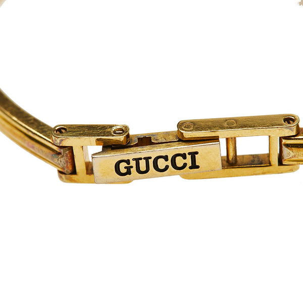 グッチ チェンジベゼル  1100L ゴールド メッキ 腕時計 レディース GUCCI クオーツ ホワイト文字盤 【中古】