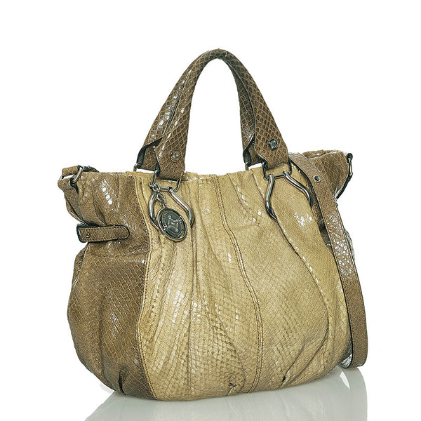 セリーヌ ハンドバッグ ショルダーバッグ 2WAY カーキ 型押しレザー レディース CELINE 【中古】