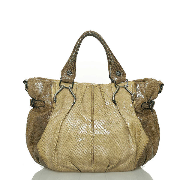 セリーヌ ハンドバッグ ショルダーバッグ 2WAY カーキ 型押しレザー レディース CELINE 【中古】