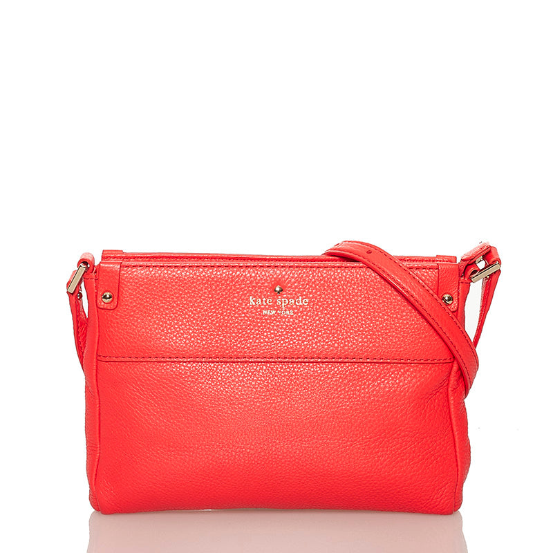 ケイトスペード 斜め掛け ショルダーバッグ ネオンレッド レザー レディース Kate Spade 【中古】