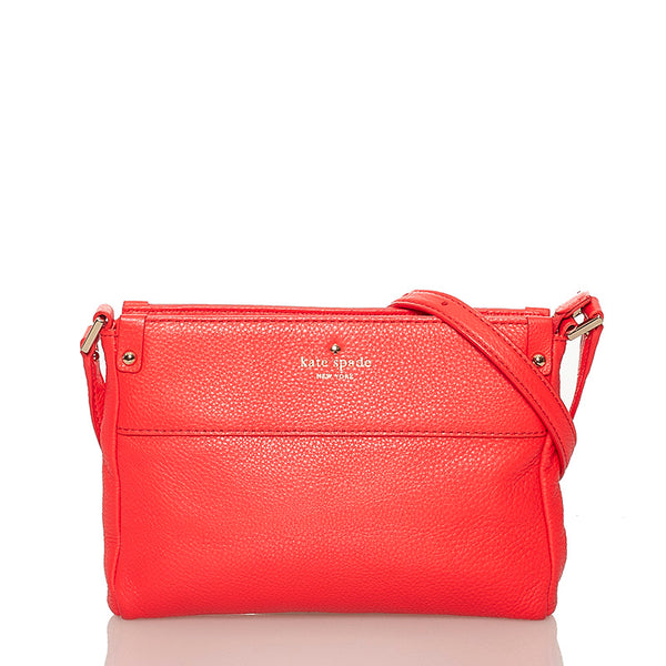 ケイトスペード 斜め掛け ショルダーバッグ ネオンレッド レザー レディース Kate Spade 【中古】