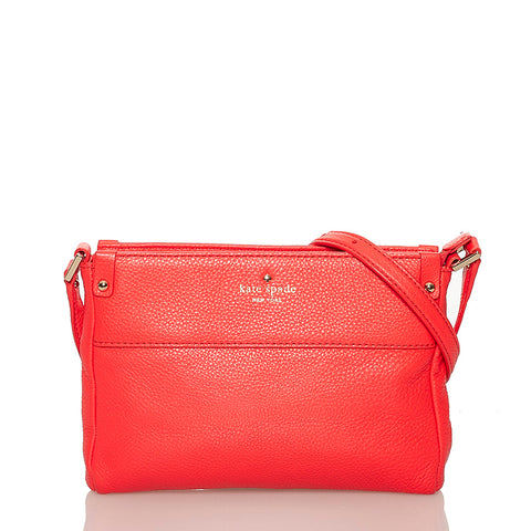 ケイトスペード 斜め掛け ショルダーバッグ ネオンレッド レザー レディース Kate Spade 【中古】