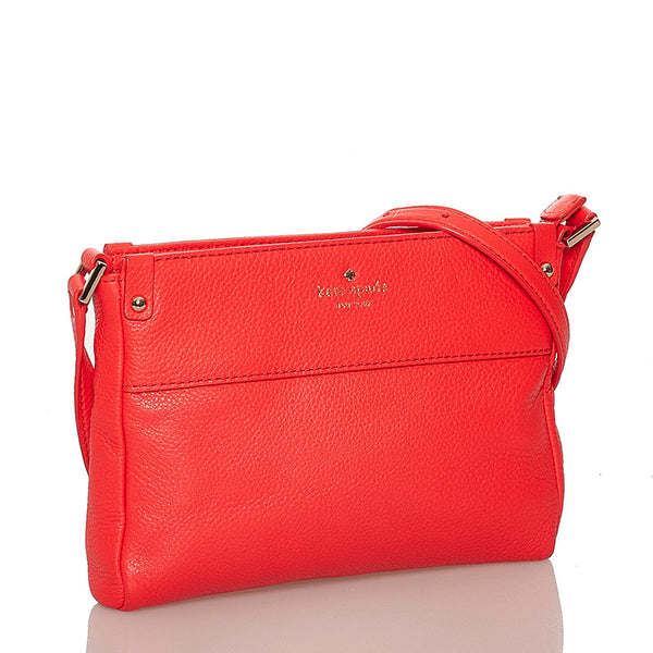 ケイトスペード 斜め掛け ショルダーバッグ ネオンレッド レザー レディース Kate Spade 【中古】