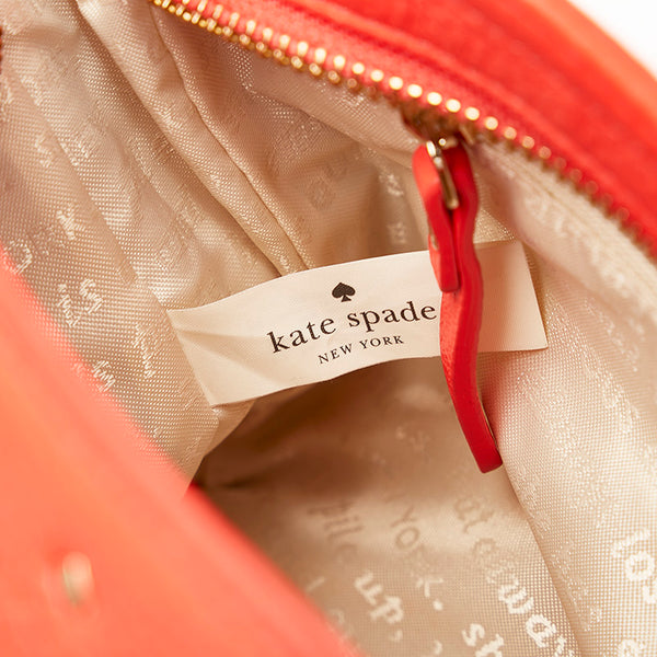ケイトスペード 斜め掛け ショルダーバッグ ネオンレッド レザー レディース Kate Spade 【中古】