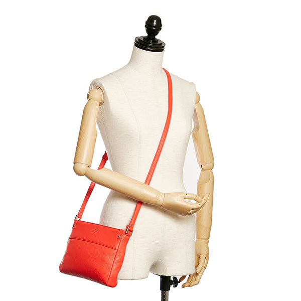 ケイトスペード 斜め掛け ショルダーバッグ ネオンレッド レザー レディース Kate Spade 【中古】
