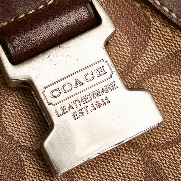 コーチ シグネチャー ウエストバッグ ベージュ PVC レディース COACH 【中古】